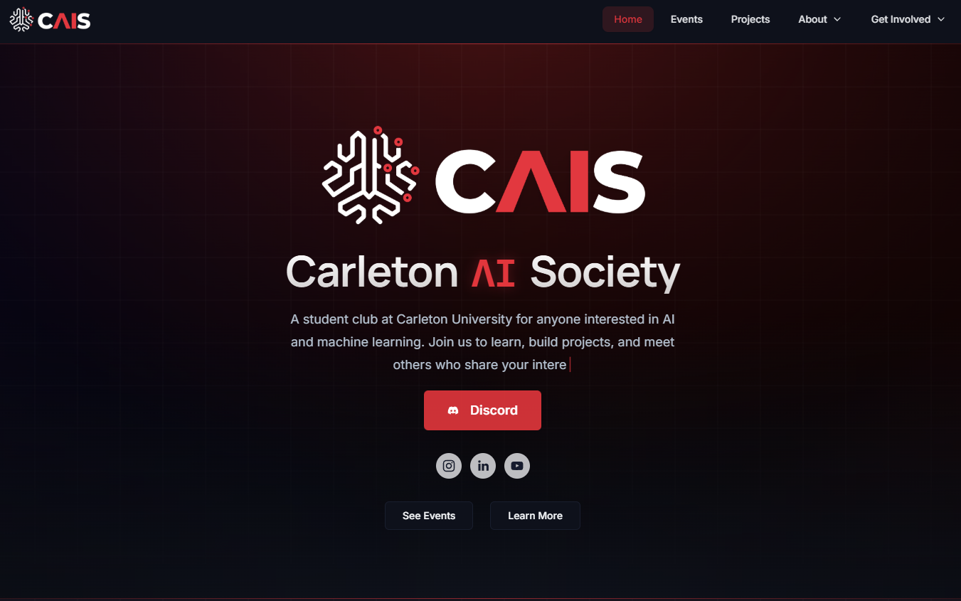 Carleton AI Society Website